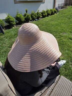 Lola Hats Wide-Brim Straw Sun Hat - Blush Pink And Orange